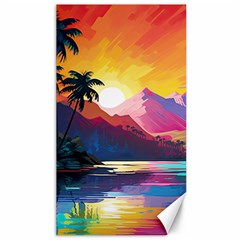 Ai Generated Tropical Island Sunset Landscape Canvas 40  x 72 