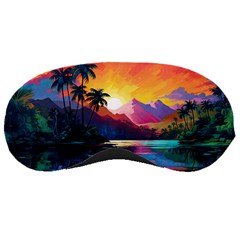 Ai Generated Tropical Island Sunset Landscape Sleeping Mask