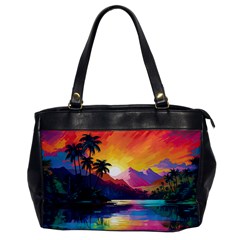 Ai Generated Tropical Island Sunset Landscape Oversize Office Handbag