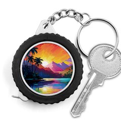 Ai Generated Tropical Island Sunset Landscape Measuring Tape