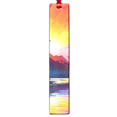 Ai Generated Tropical Island Sunset Landscape Large Book Marks