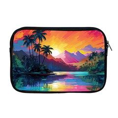 Ai Generated Tropical Island Sunset Landscape Apple MacBook Pro 17  Zipper Case