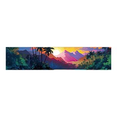 Ai Generated Tropical Island Sunset Landscape Velvet Scrunchie