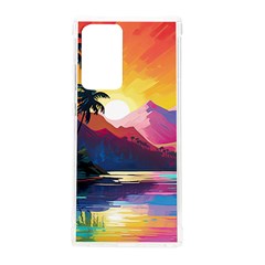 Ai Generated Tropical Island Sunset Landscape Samsung Galaxy Note 20 Ultra Tpu Uv Case by Wegoenart