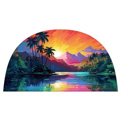 Ai Generated Tropical Island Sunset Landscape Anti scalding pot cap