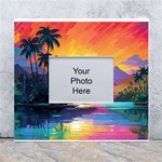 Ai Generated Tropical Island Sunset Landscape White Wall Photo Frame 5  x 7  Front