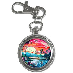 Tropical Island Sunset Landscape Key Chain Watches by Wegoenart