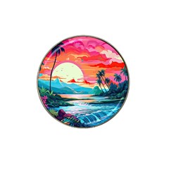 Tropical Island Sunset Landscape Hat Clip Ball Marker