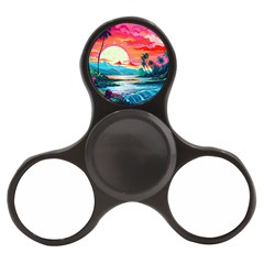 Tropical Island Sunset Landscape Finger Spinner