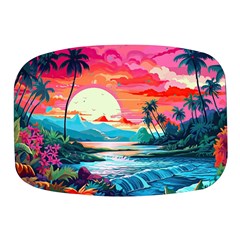 Tropical Island Sunset Landscape Mini Square Pill Box