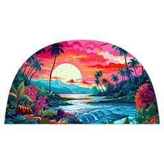 Tropical Island Sunset Landscape Anti scalding pot cap