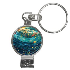 Confetti Ocean Themed Tropical Background Wallpaper Nail Clippers Key Chain