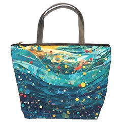 Confetti Ocean Themed Tropical Background Wallpaper Bucket Bag by Wegoenart