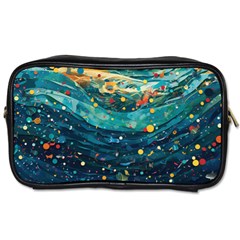 Confetti Ocean Themed Tropical Background Wallpaper Toiletries Bag (one Side) by Wegoenart