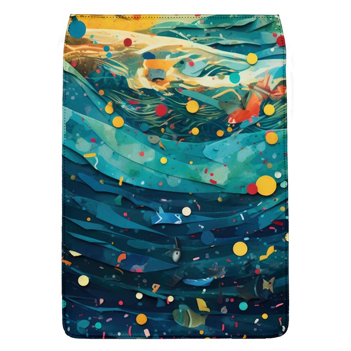 Confetti Ocean Themed Tropical Background Wallpaper Removable Flap Cover (L)