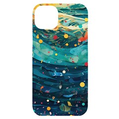 Confetti Ocean Themed Tropical Background Wallpaper Iphone 14 Plus Black Uv Print Case by Wegoenart