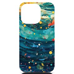 Confetti Ocean Themed Tropical Background Wallpaper Iphone 14 Pro Black Uv Print Case by Wegoenart