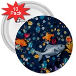 Confetti Ocean Themed Tropical Background Wallpaper 2 3  Buttons (10 pack)  Front