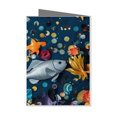 Confetti Ocean Themed Tropical Background Wallpaper 2 Mini Greeting Cards (pkg Of 8) by Wegoenart