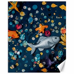 Confetti Ocean Themed Tropical Background Wallpaper 2 Canvas 11  X 14  by Wegoenart