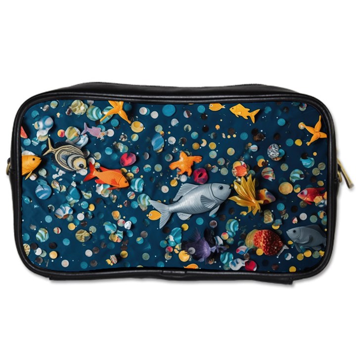 Confetti Ocean Themed Tropical Background Wallpaper 2 Toiletries Bag (Two Sides)