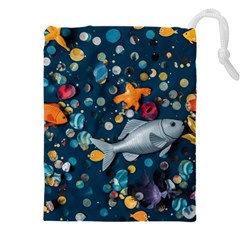 Confetti Ocean Themed Tropical Background Wallpaper 2 Drawstring Pouch (5xl) by Wegoenart