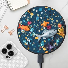 Confetti Ocean Themed Tropical Background Wallpaper 2 Wireless Fast Charger(black)