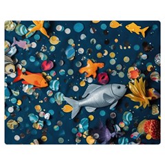 Confetti Ocean Themed Tropical Background Wallpaper 2 Premium Plush Fleece Blanket (medium)