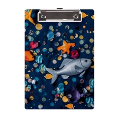 Confetti Ocean Themed Tropical Background Wallpaper 2 A5 Acrylic Clipboard