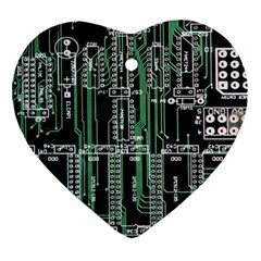 Printed Circuit Board Circuits Ornament (heart) by Celenk