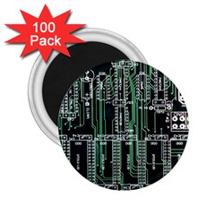 Printed Circuit Board Circuits 2 25  Magnets (100 Pack)  by Celenk