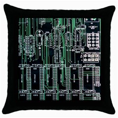 Printed Circuit Board Circuits Throw Pillow Case (black) by Celenk