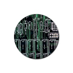 Printed Circuit Board Circuits Rubber Round Coaster (4 Pack) by Celenk