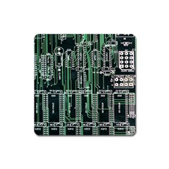 Printed Circuit Board Circuits Square Magnet by Celenk