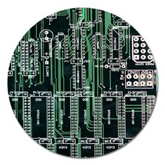 Printed Circuit Board Circuits Magnet 5  (round) by Celenk