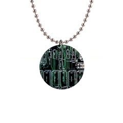 Printed Circuit Board Circuits 1  Button Necklace by Celenk