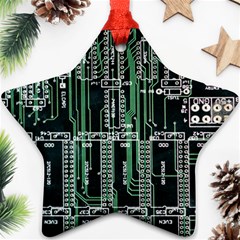 Printed Circuit Board Circuits Star Ornament (two Sides) by Celenk