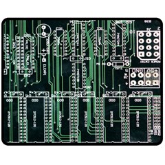 Printed Circuit Board Circuits Two Sides Fleece Blanket (medium) by Celenk