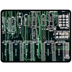 Printed Circuit Board Circuits Two Sides Fleece Blanket (large) by Celenk