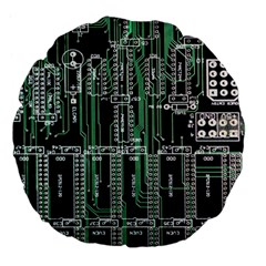 Printed Circuit Board Circuits Large 18  Premium Flano Round Cushions by Celenk