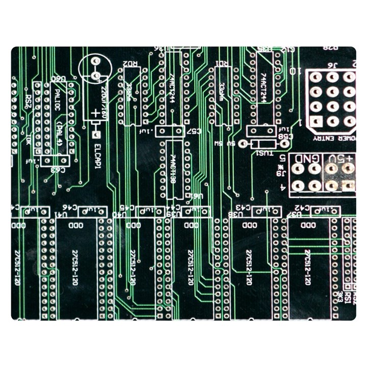 Printed Circuit Board Circuits Two Sides Premium Plush Fleece Blanket (Medium)