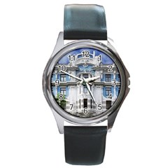 Squad Latvia Architecture Round Metal Watch by Celenk