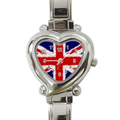 Union Jack Flag National Country Heart Italian Charm Watch by Celenk