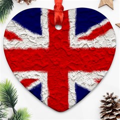 Union Jack Flag National Country Heart Ornament (two Sides) by Celenk