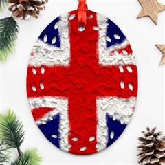 Union Jack Flag National Country Ornament (oval Filigree) by Celenk