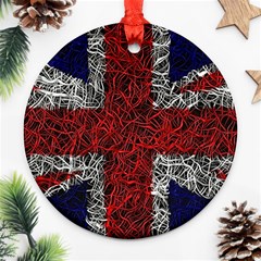 Union Jack Flag Uk Patriotic Ornament (round) by Celenk