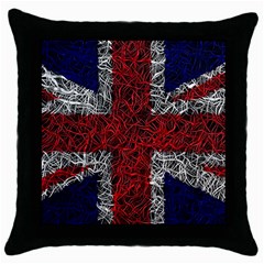 Union Jack Flag Uk Patriotic Throw Pillow Case (black) by Celenk