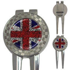 Union Jack Flag Uk Patriotic 3-in-1 Golf Divots by Celenk