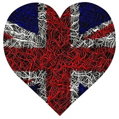 Union Jack Flag Uk Patriotic Wooden Puzzle Heart by Celenk