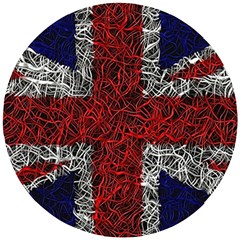 Union Jack Flag Uk Patriotic Wooden Puzzle Round by Celenk